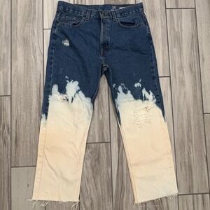 George Two Tone Jeans Straight Size 32X30 Ripped Fit
